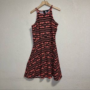 Orange aztec Rue+ flare dress